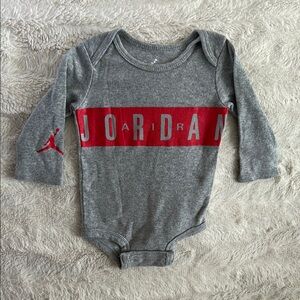 Jordan Gray and Red Baby Onesie